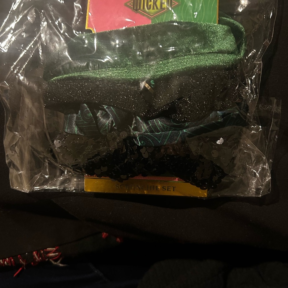 Green and Black Hair Tie Set